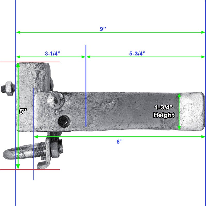 Jake Sales Commercial Single GATE Strong Arm Latch for 2-1/2" Fence Post - and 1-5/8" Thru 2" Chain Link or Round Pipe Gate Frames (Each) - Image 4